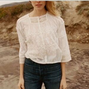 Doen Antibes crochet blouse white size XS